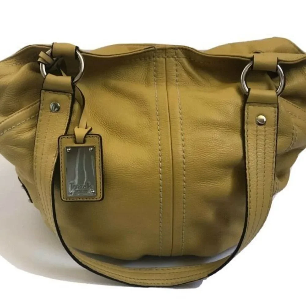 Tignanello Handbag Genuine Leather yellow Satchel